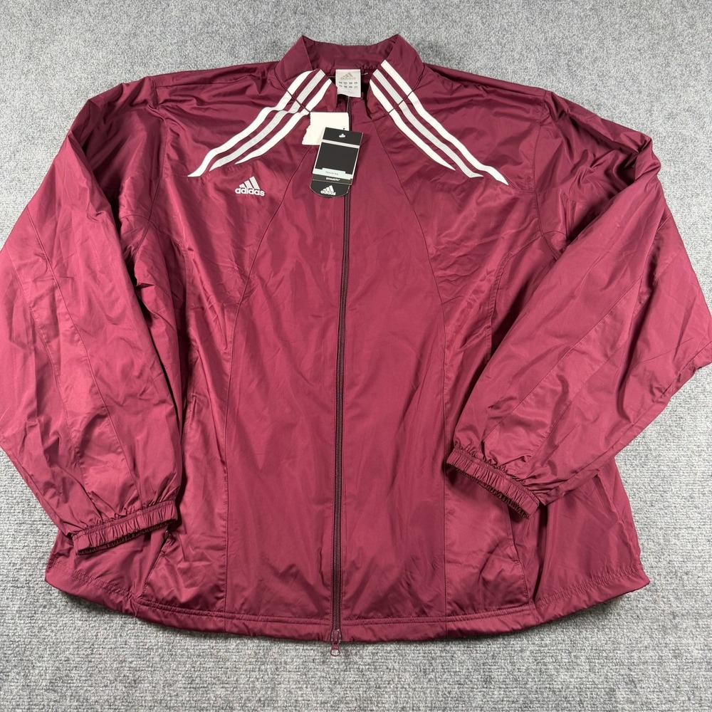 Adidas Track Jacket Mens 3XT Maroon ClimaLite Full Zip Training Warmup 770970001